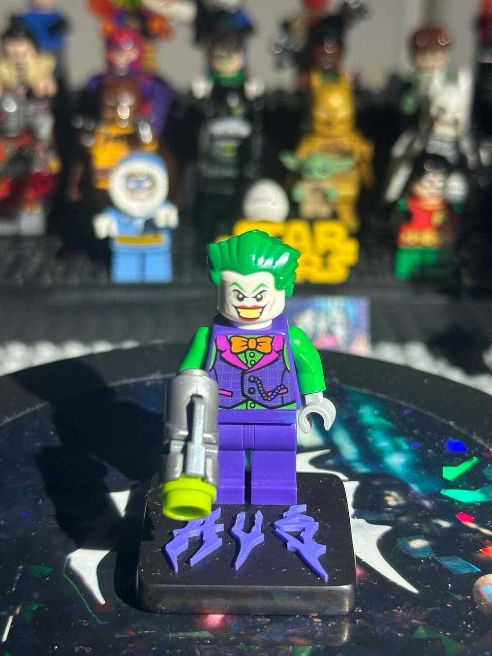 LEGO DC Super Heroes The Joker Minifigure with Blaster and Display Stand (sh0590